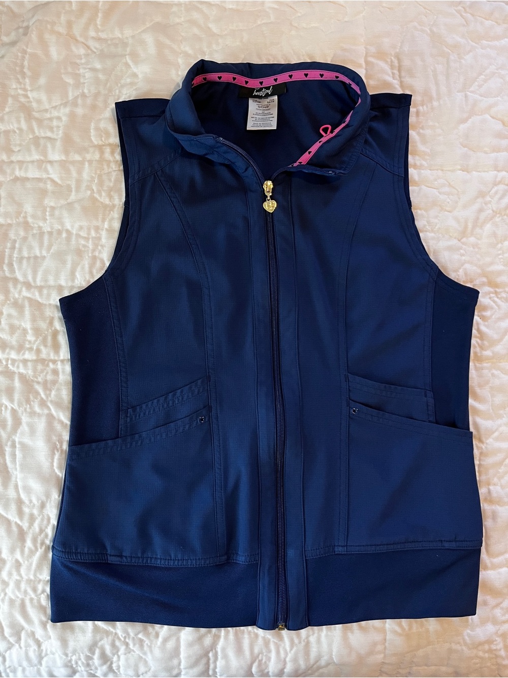 HeartSoul Scrubs Navy Zip-Front Women’s Vest scrub medical